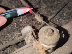 Home inspector performing a property safety inspection on a residential home