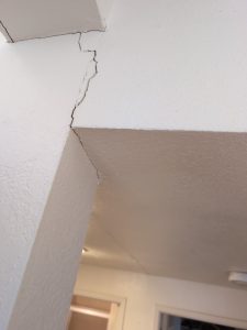 Foundation cracks and structural movement found during a home inspection