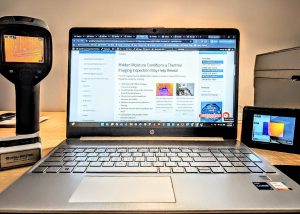 Thermal imaging inspection being performed during a home inspection in Rancho Cucamonga California to detect hidden moisture and insulation issues