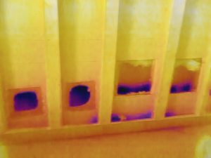 This thermal imaging inspection performed in Upland, CA finds hidden moisture.