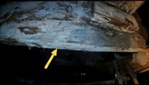 Crawlspace inspection identifying plumbing leaks, moisture intrusion, wood damage, and structural concerns beneath the home.